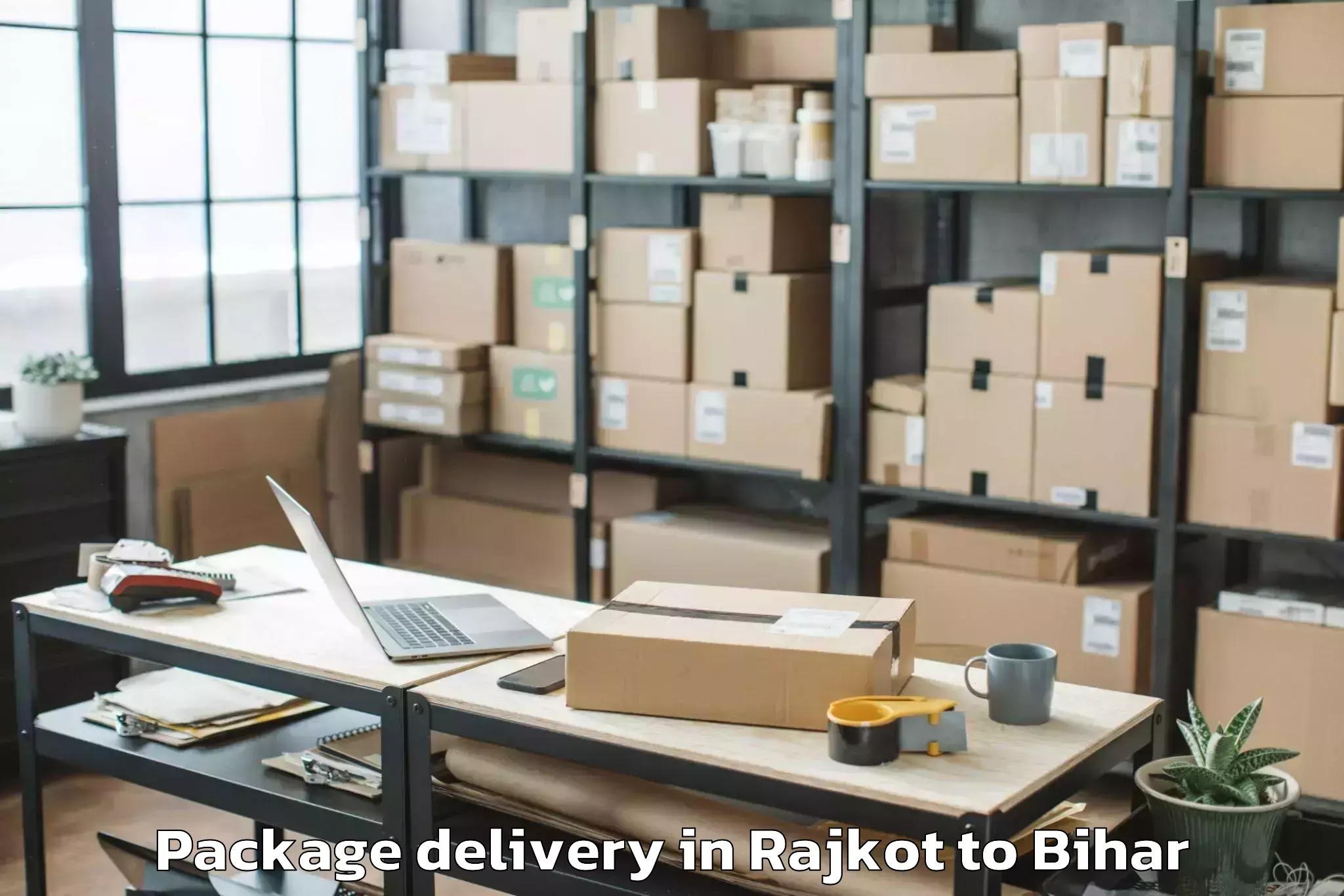 Book Rajkot to Mojharia Package Delivery Online